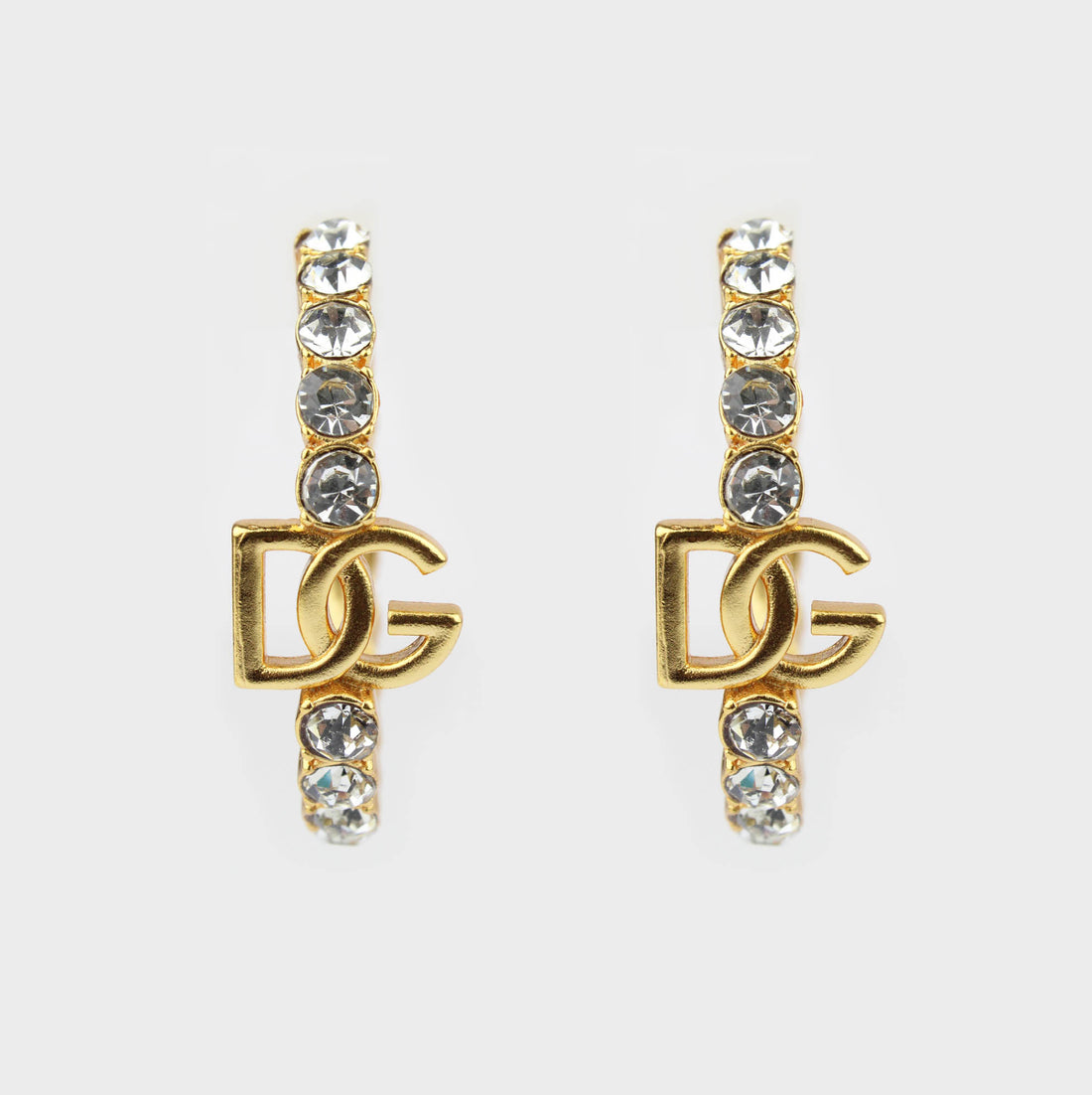 Dolce &amp; Gabbana aretes de aro DG con detalles de cristales