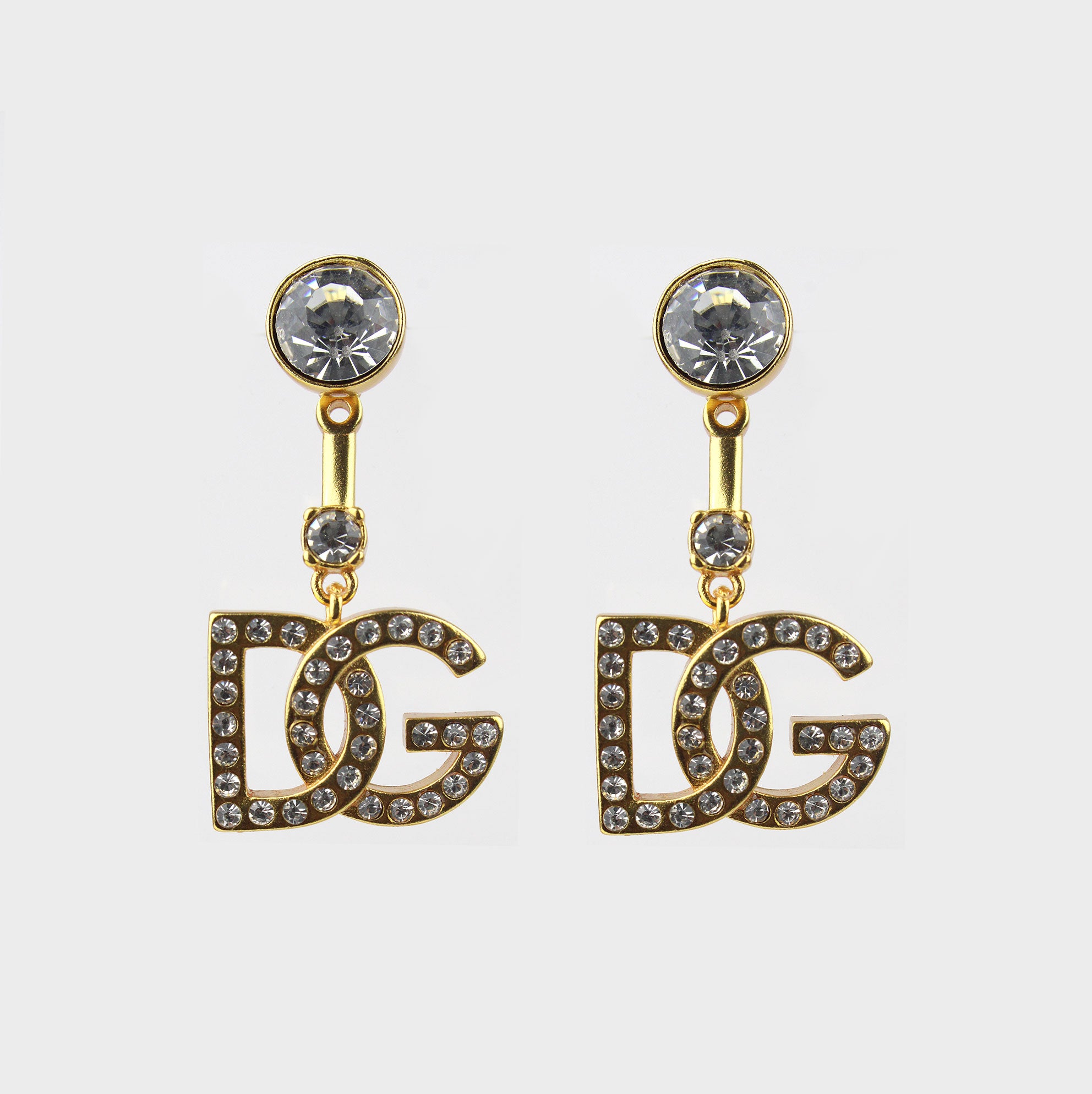 Dolce &amp; Gabbana aretes D&amp;G con detalles de strass