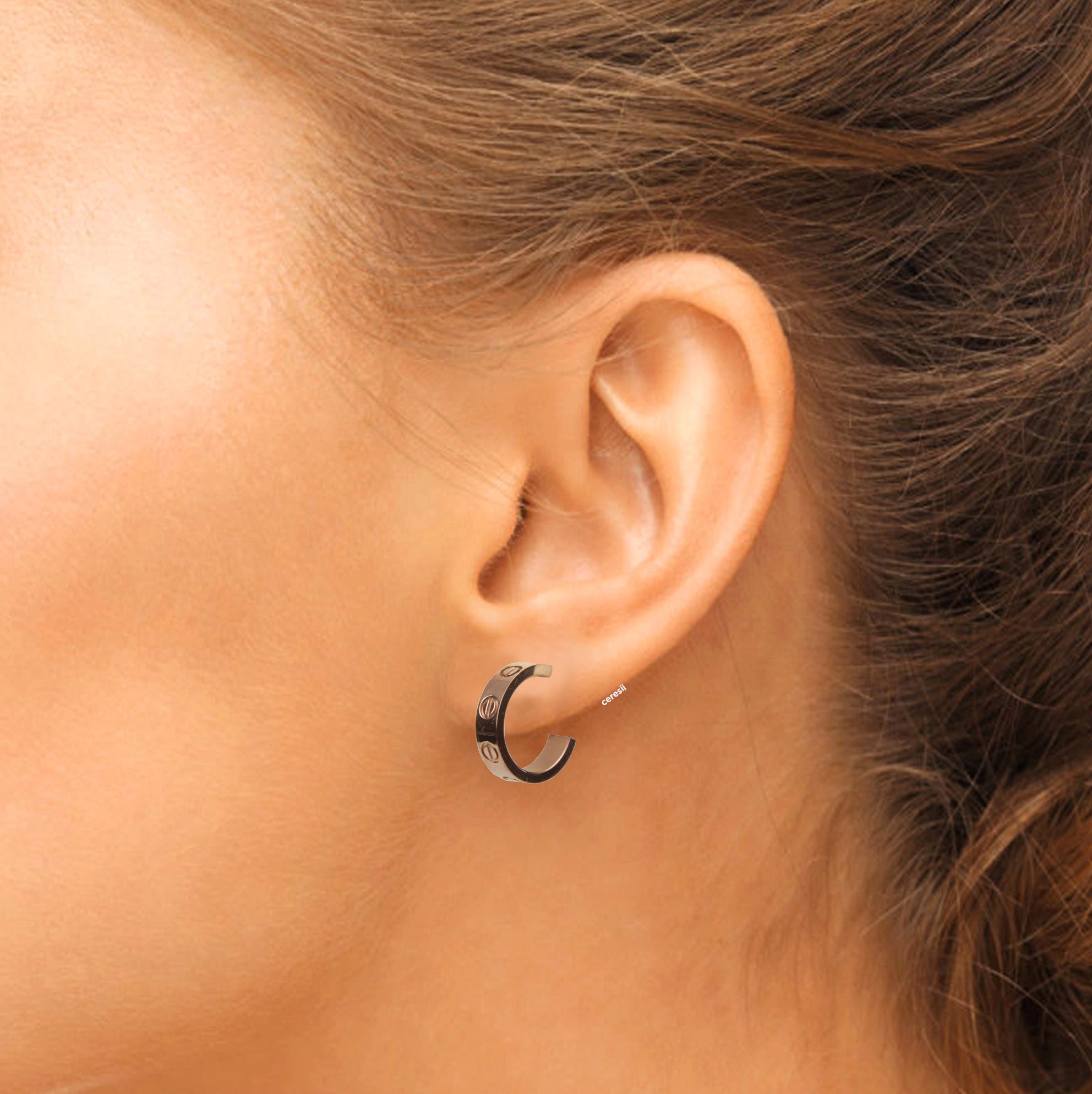 Aretes Tipo Love Rosa Gold