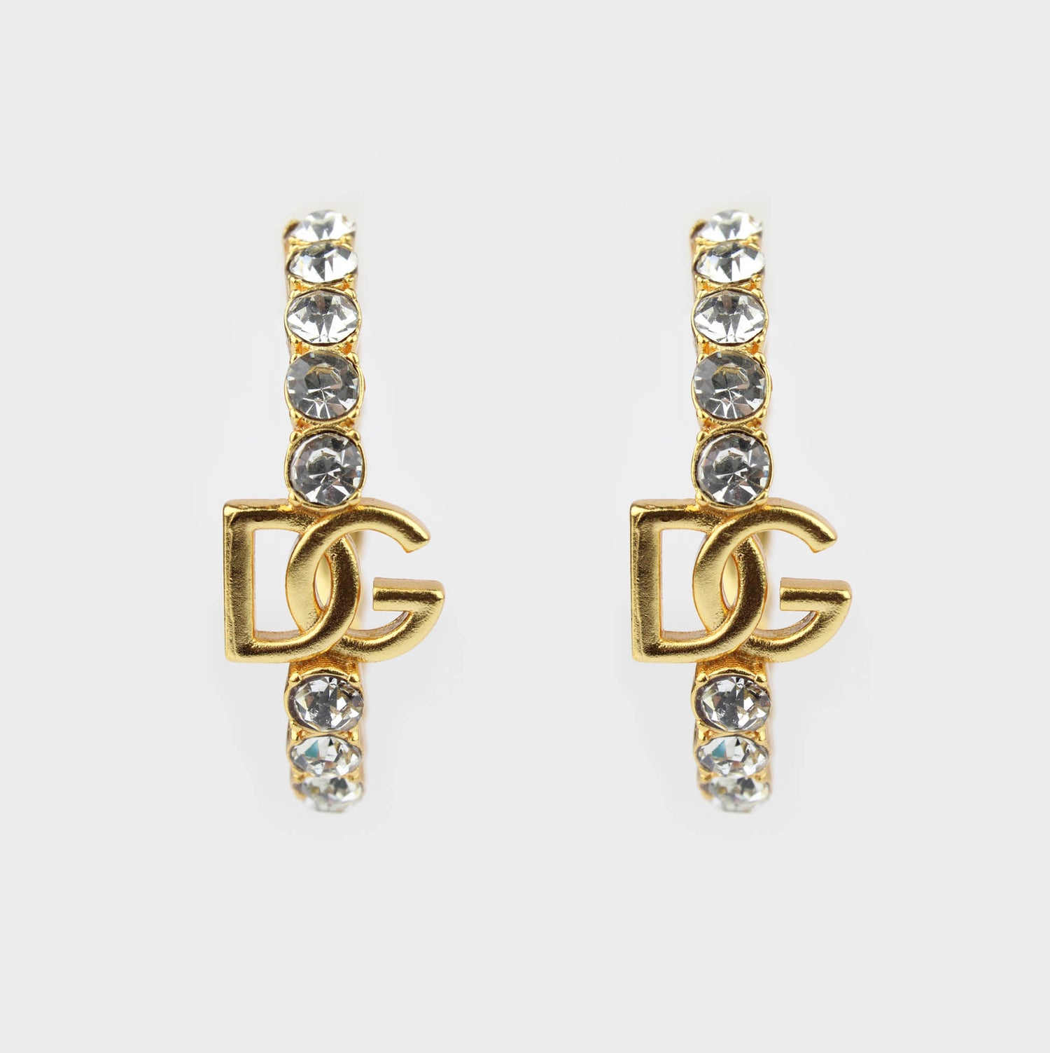 Dolce &amp; Gabbana aretes de aro DG con detalles de cristales