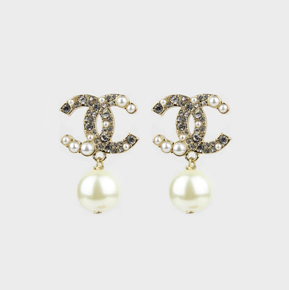 aretes chanel con perla