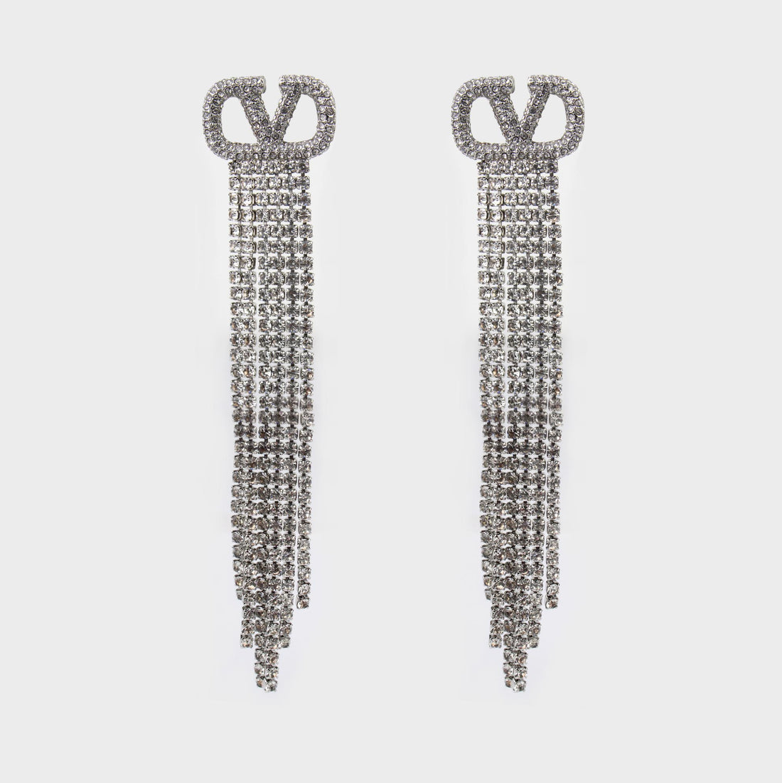 Valentino Garavani aretes con logo de strass