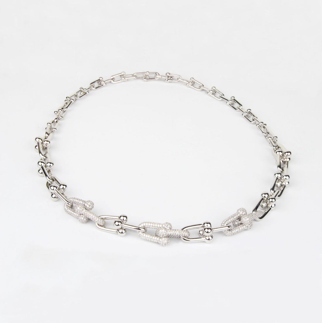 Collar Tipo Eslabones Plata