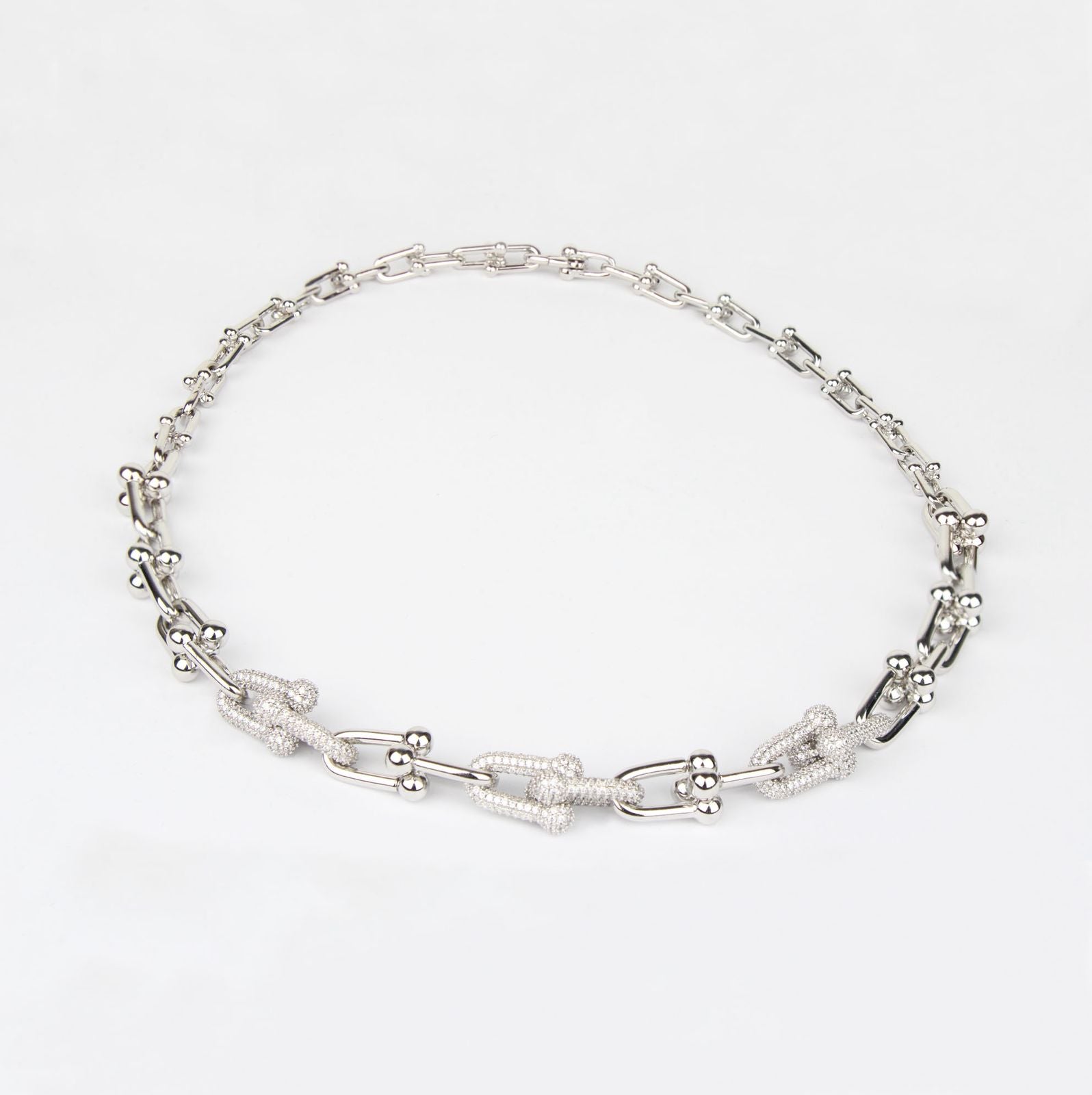 Collar Tipo Eslabones Plata