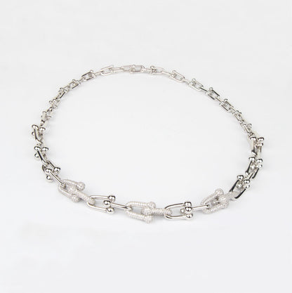 Collar Tipo Eslabones Plata
