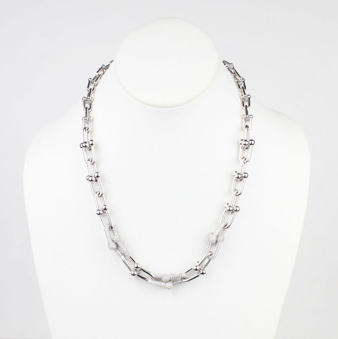 Collar Tipo Eslabones Plata