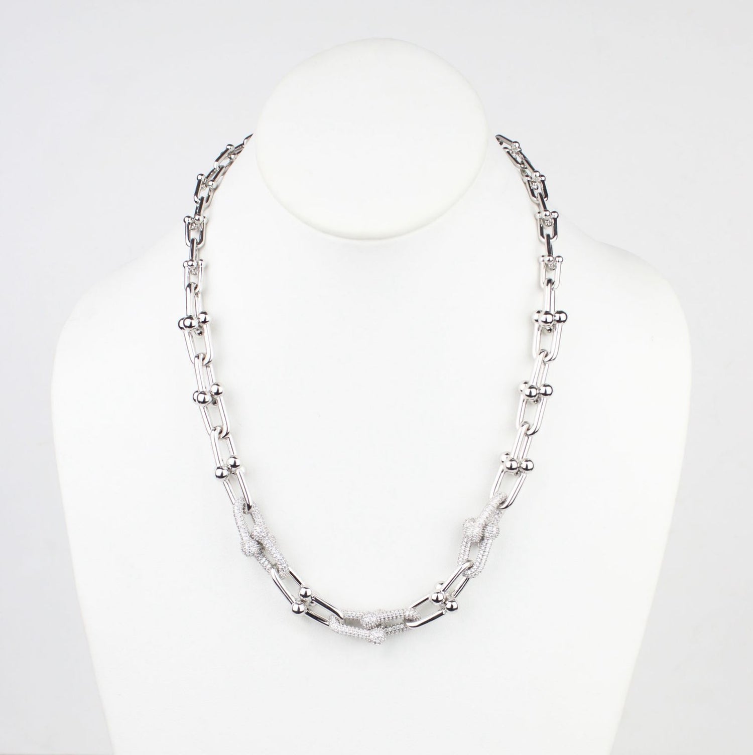 Collar Tipo Eslabones Plata