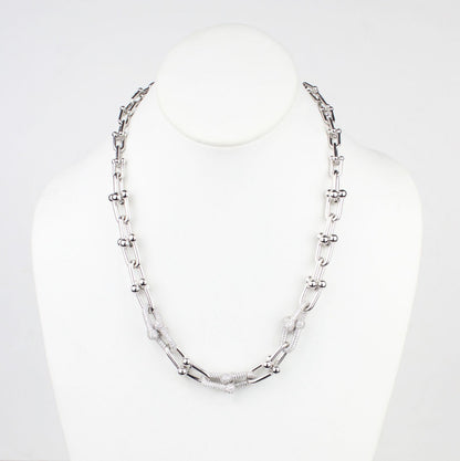 Collar Tipo Eslabones Plata