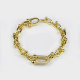 PULSERA ESLABONES  GOLD BRILLO