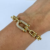PULSERA ESLABONES  GOLD BRILLO